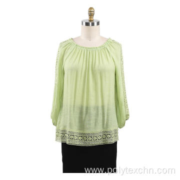 Ladies Blouse 3/4 sleeve Lace Trims